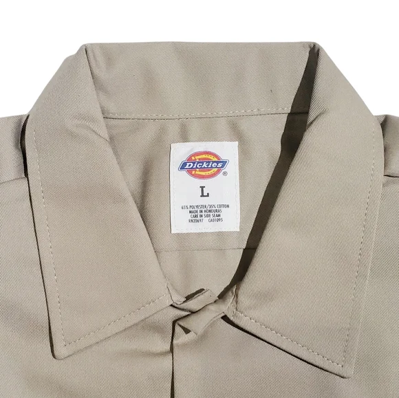 Dickies Mens Original Fit Long Sleeve Work Shirt Desert Sand Size LARGE NWT - Picture 6 of 6